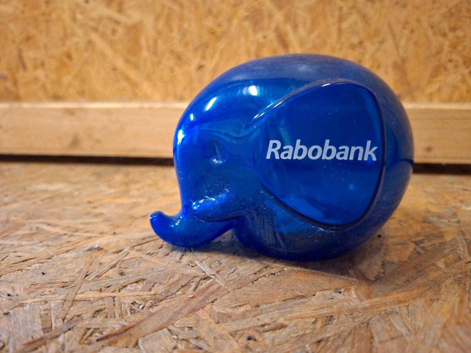 Vintage spaarpot spaarvarkentje Rabobank, Verzamelen, Kunststof, Gebruikt, Ophalen of Verzenden, Overige thema's