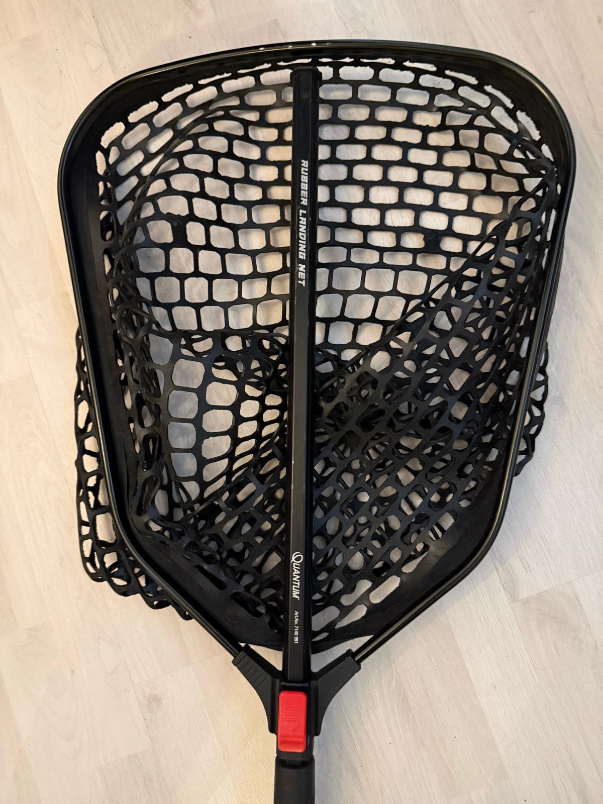 Quantum Rubber Landing Net - Rubberen Schepnet, Watersport en Boten, Hengelsport | Algemeen, Ophalen, Zo goed als nieuw, Net of Fuik