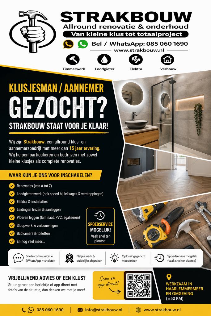 Strakbouw – Allround klusbedrijf & aannemer, Garantie, Meubels