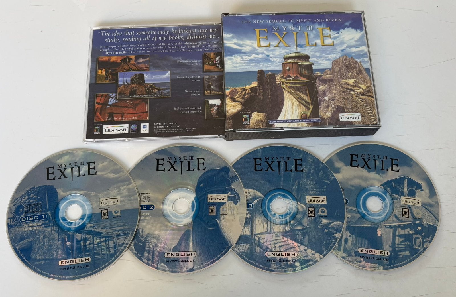 Myst III Exile (4 disc box, nieuwstaat), 1 speler, Ophalen of Verzenden, Zo goed als nieuw
