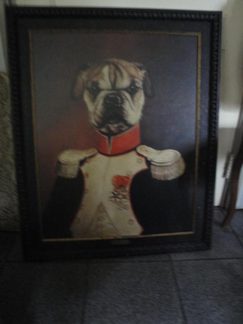 grote honden schilderij met mooie lijst barok, Antiek en Kunst, Curiosa en Brocante, Ophalen of Verzenden