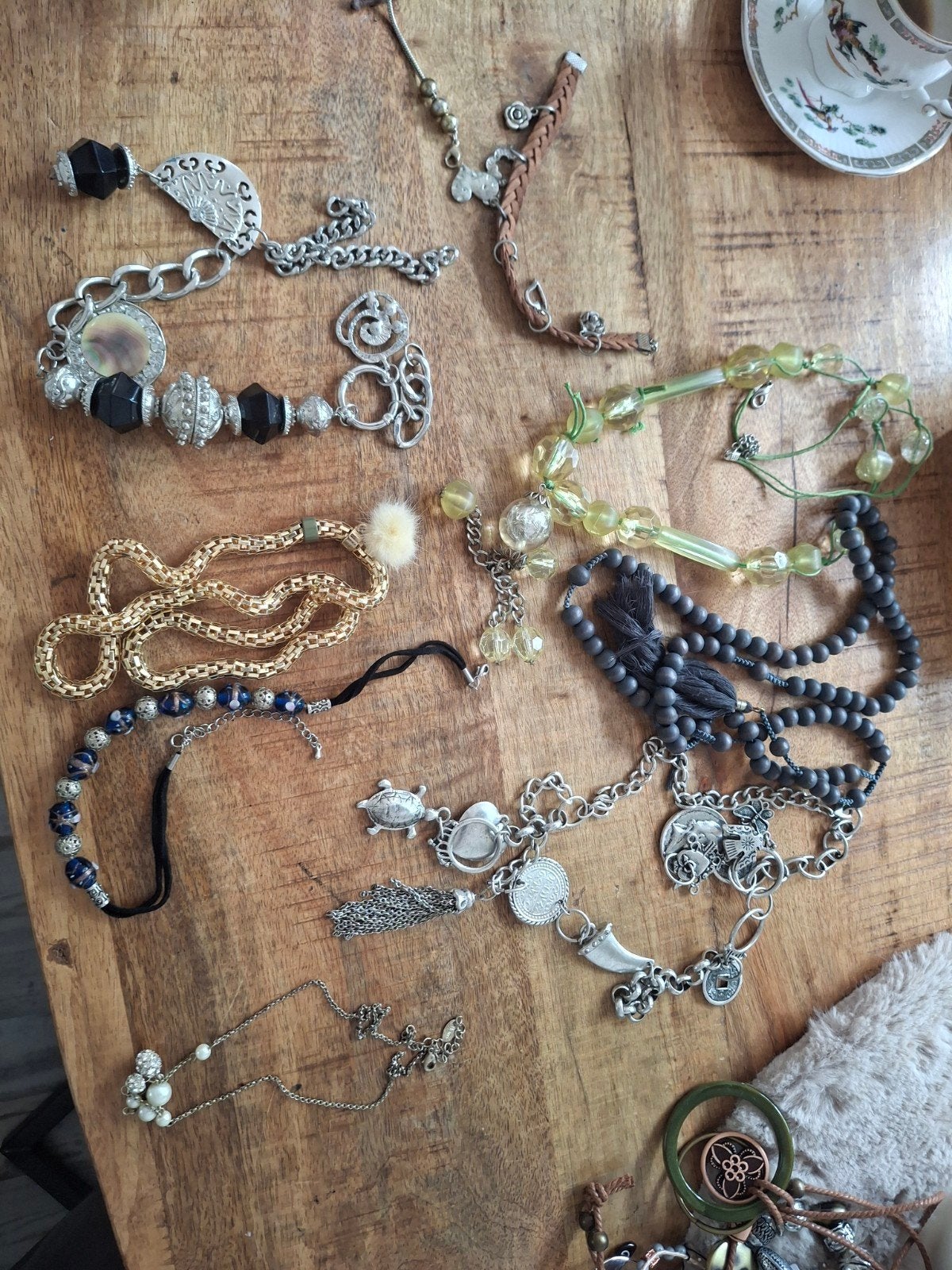 Vintage Halsketting - Diverse Stijlen en Materialen, Sieraden, Tassen en Uiterlijk, Kettingen, Overige materialen, Gebruikt, Overige kleuren