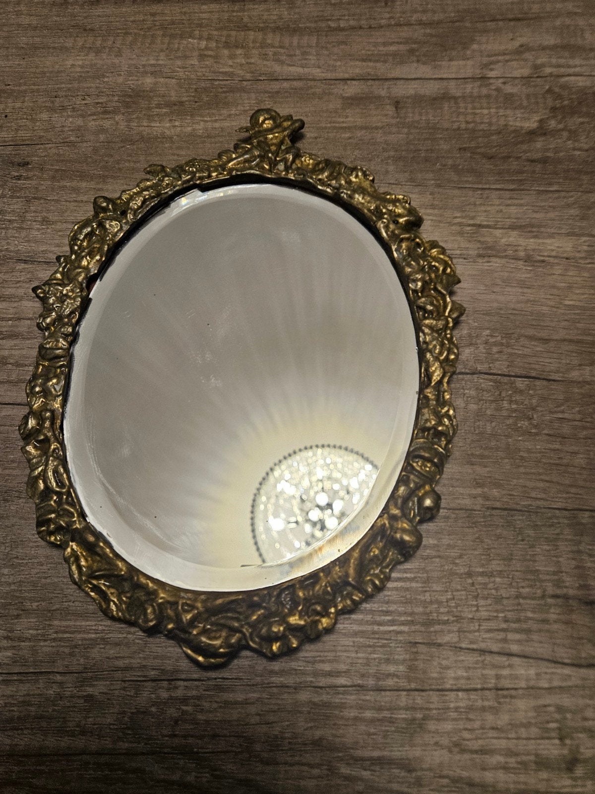 Antieke spiegel met sierlijke gouden lijst, Antiek en Kunst, Ophalen of Verzenden