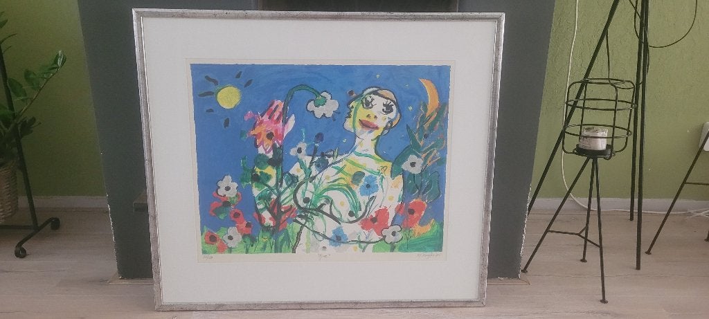 Hans Truijen - Gea, Zeefdruk, Gesigneerd, Abstract, Ophalen