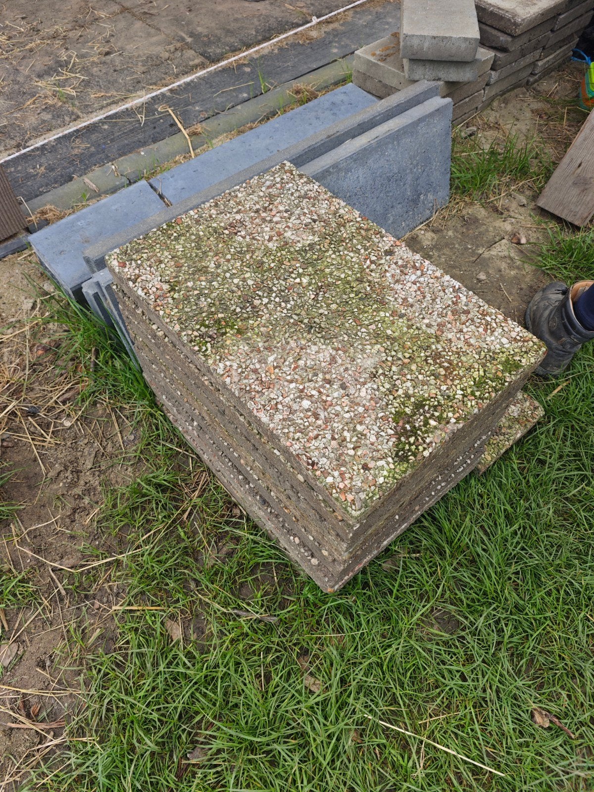 Grindtegels, Ophalen, Gebruikt, Beton, Terrastegels