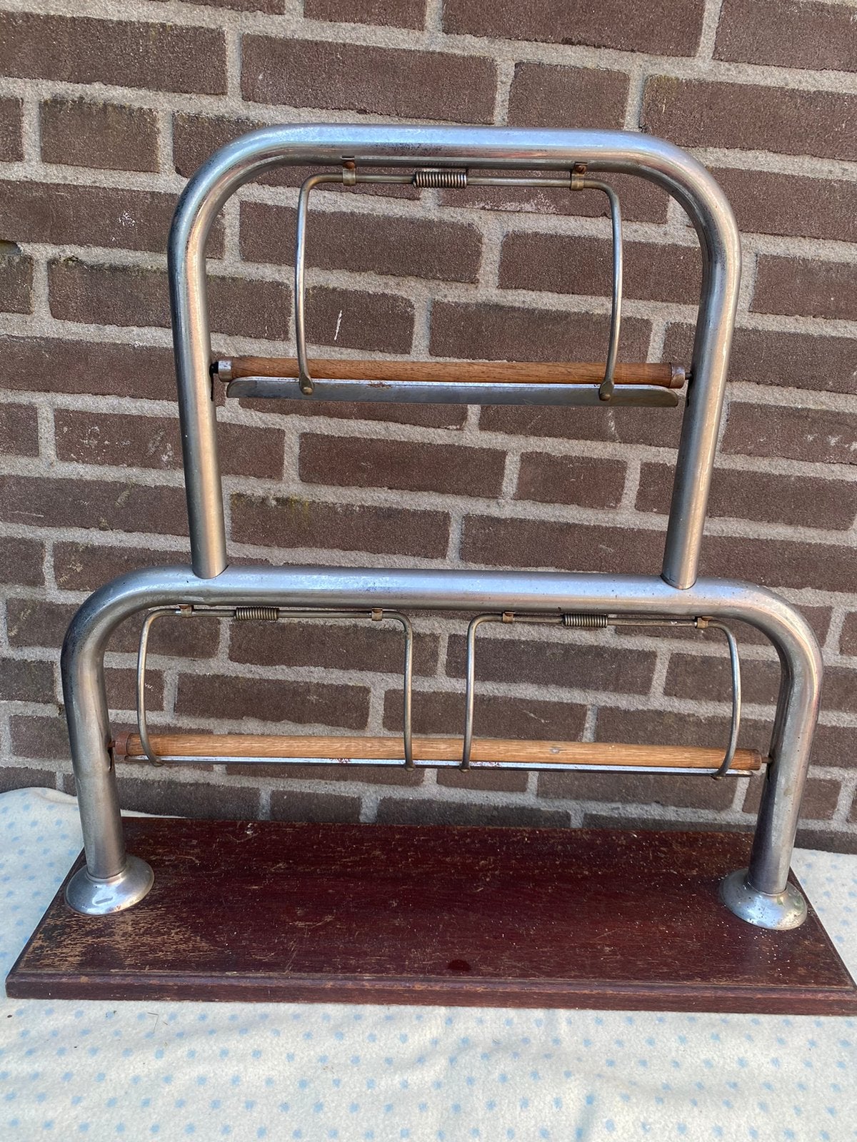 Vintage dubbele papierrolhouder, Ophalen of Verzenden, Gebruikt