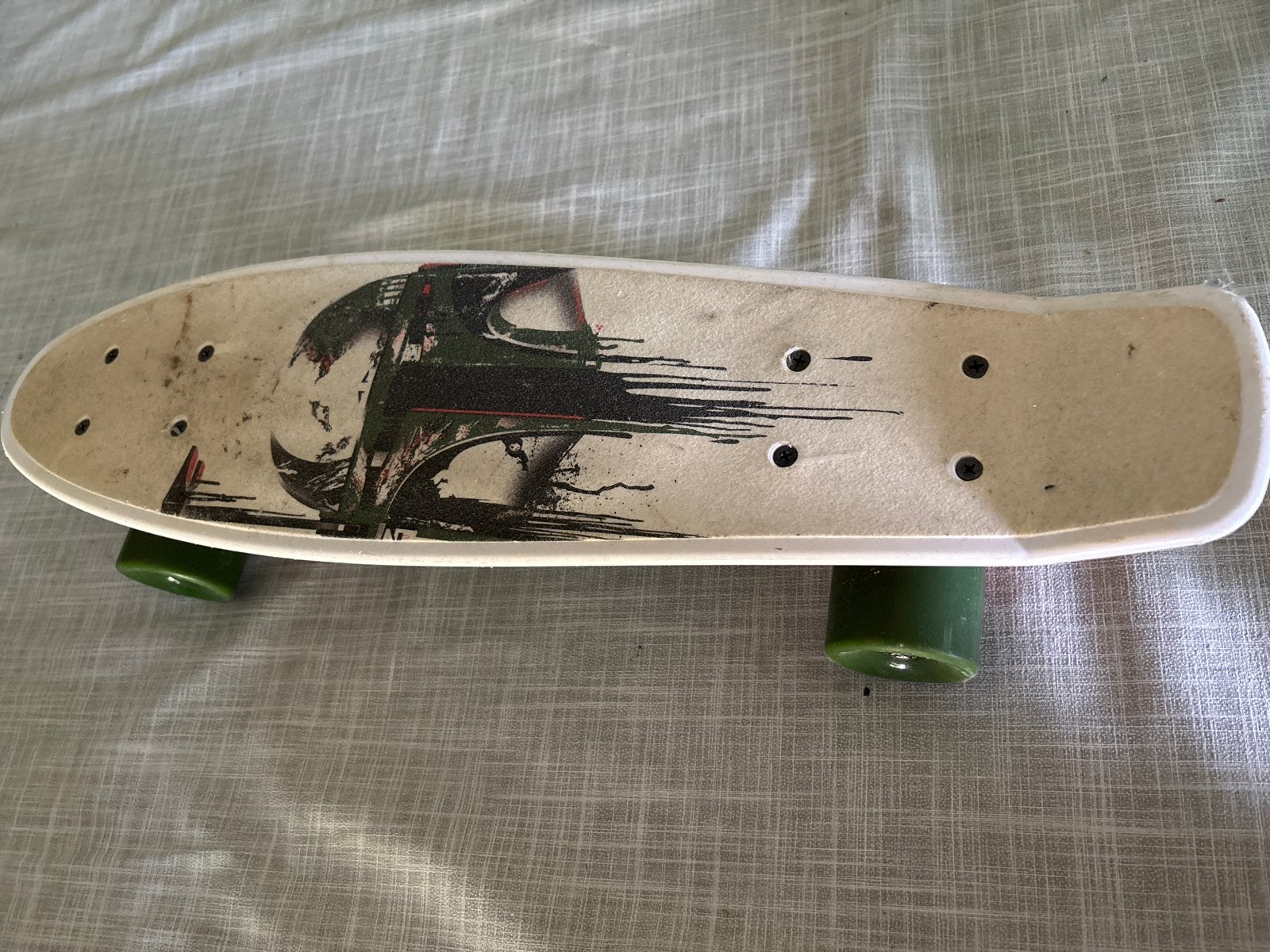 Gebruikt skateboard met unieke print, Sport en Fitness, Skateboarden, Ophalen, Gebruikt, Skateboard