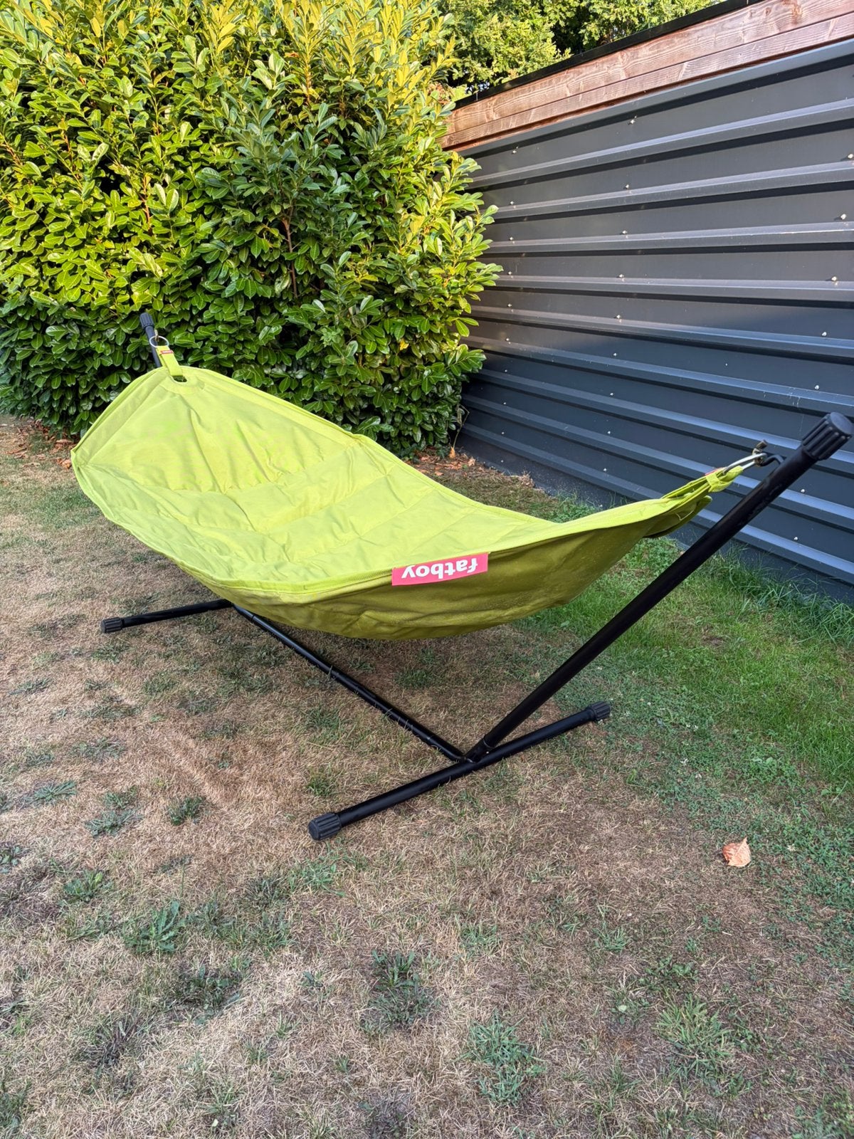 Fraaie Fatboy Headdemock hangmat, lime groen met zwart frame, Ophalen, Zo goed als nieuw