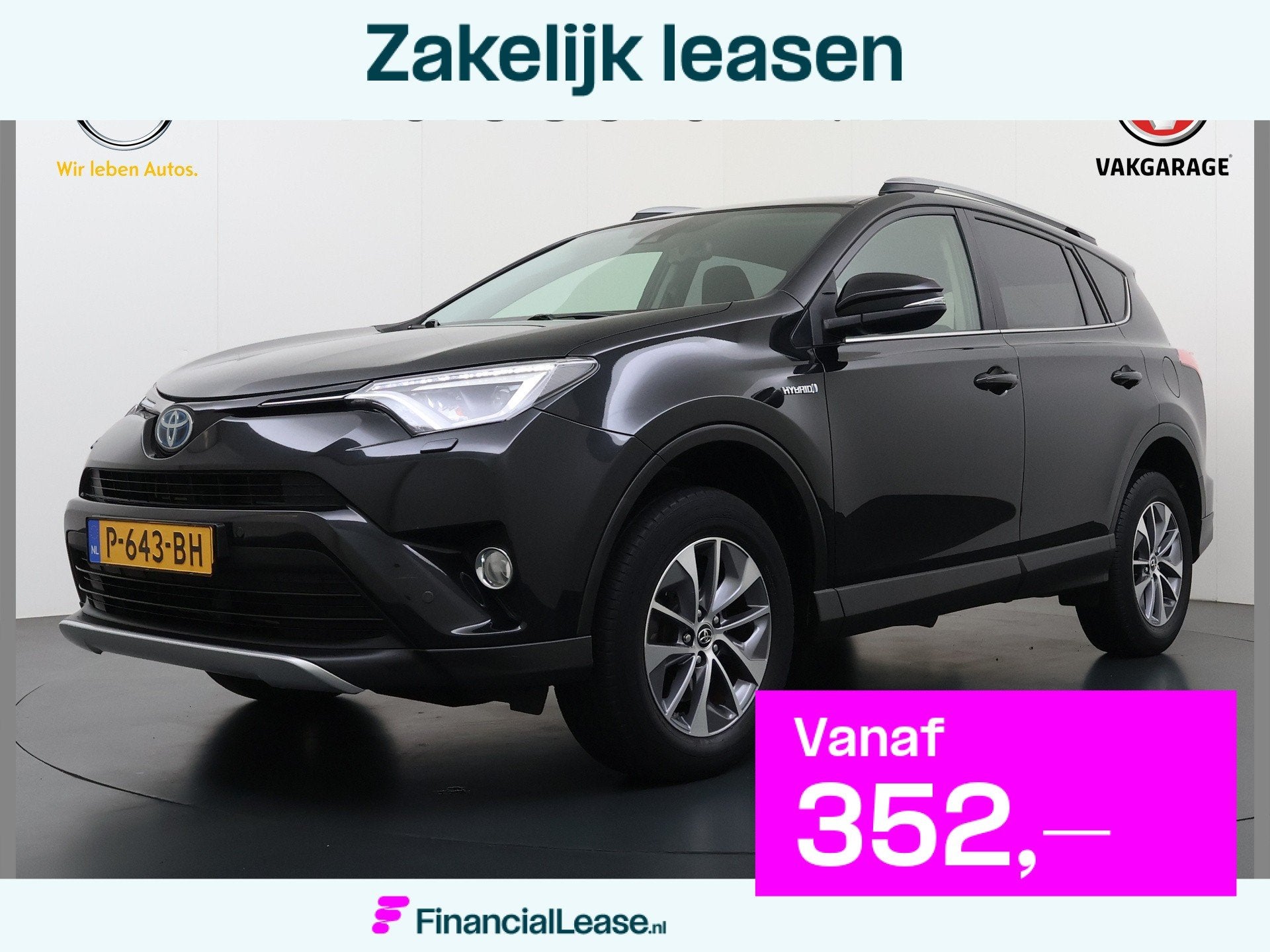 Toyota RAV4 2.5 Hybrid Automaat 197PK Adap.Cruise Stoelverwa, Stof, Gebruikt, Zwart, Bedrijf