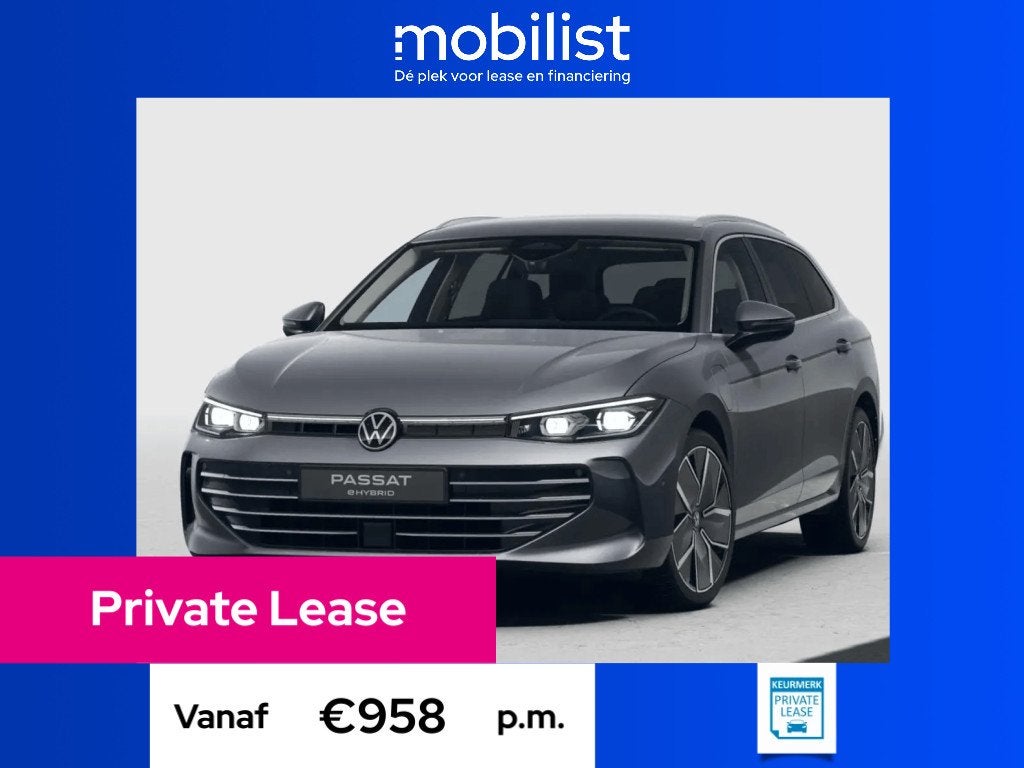 Volkswagen Passat Variant Elegance Business 1.5 eHybrid 150, Dealer onderhouden, 1498 cc, Nieuw, Zilver of Grijs
