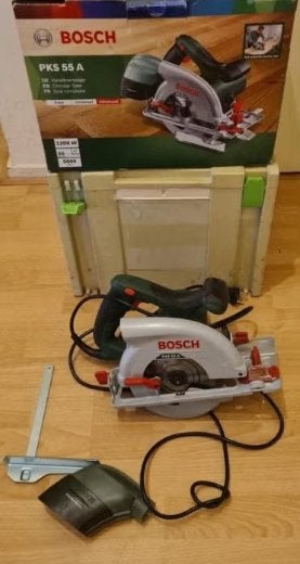 Bosch PKS 55 A Cirkelzaag - 1200W, Zo goed als nieuw, Ophalen, Cirkelzaag, Zo goed als nieuw, 30 tot 70 mm