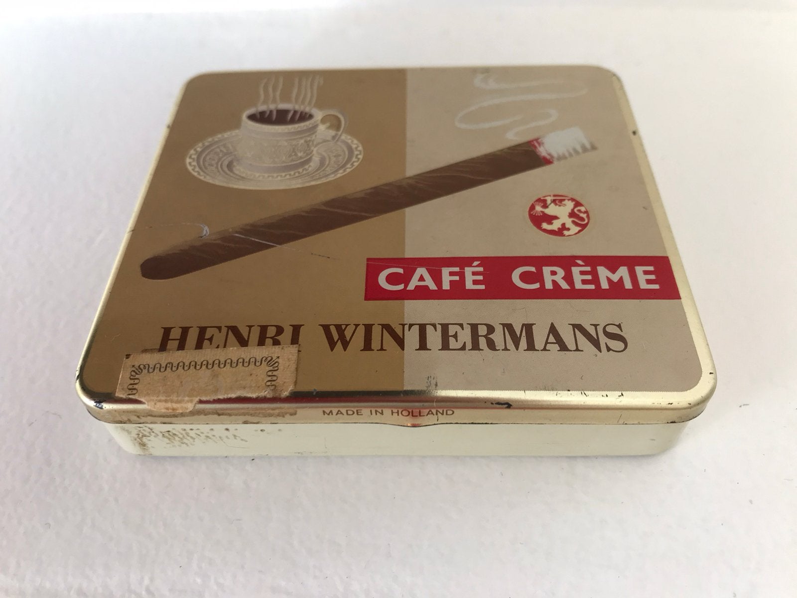 Sigarenblikje Henri Wintermans café crème, Ophalen of Verzenden, Gebruikt, Tabaksdoos of Verpakking