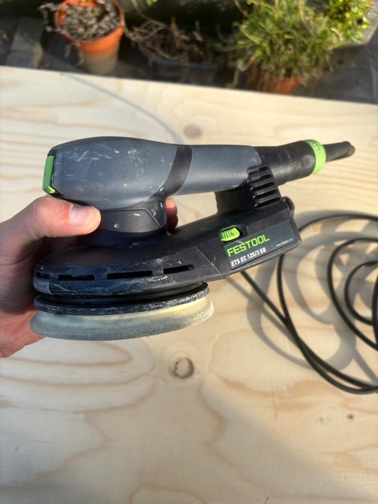 Festool ETS EC 125/3 EQ Excentrische Schuurmachine, Ophalen of Verzenden, Gebruikt, Minder dan 600 watt, Excentrische schuurmachine