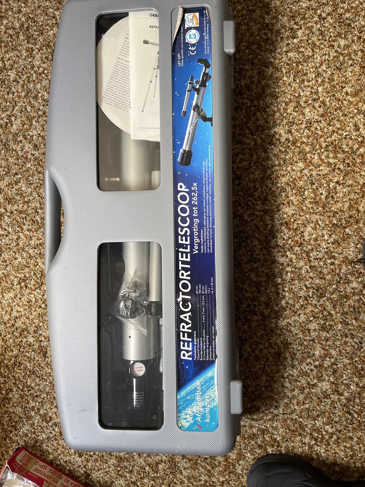 Astrolon Refractortelescoop 262.5x - Nieuw in doos, Ophalen, Lenzentelescoop (refractor), Minder dan 80 mm, Nieuw