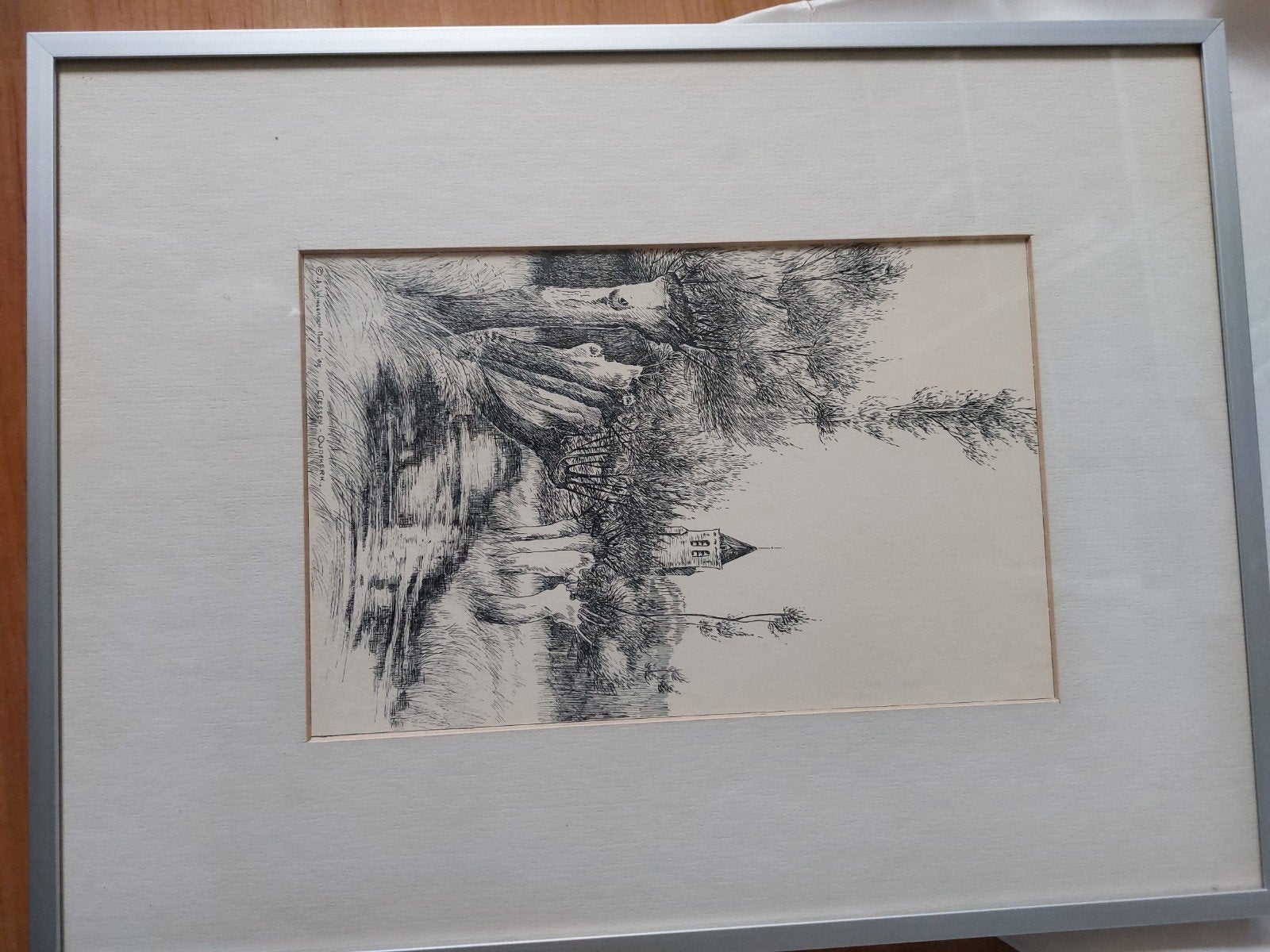 Annie van Wingerden-Monen, Landschap, 1950 - 1999, Ets, Gesigneerd