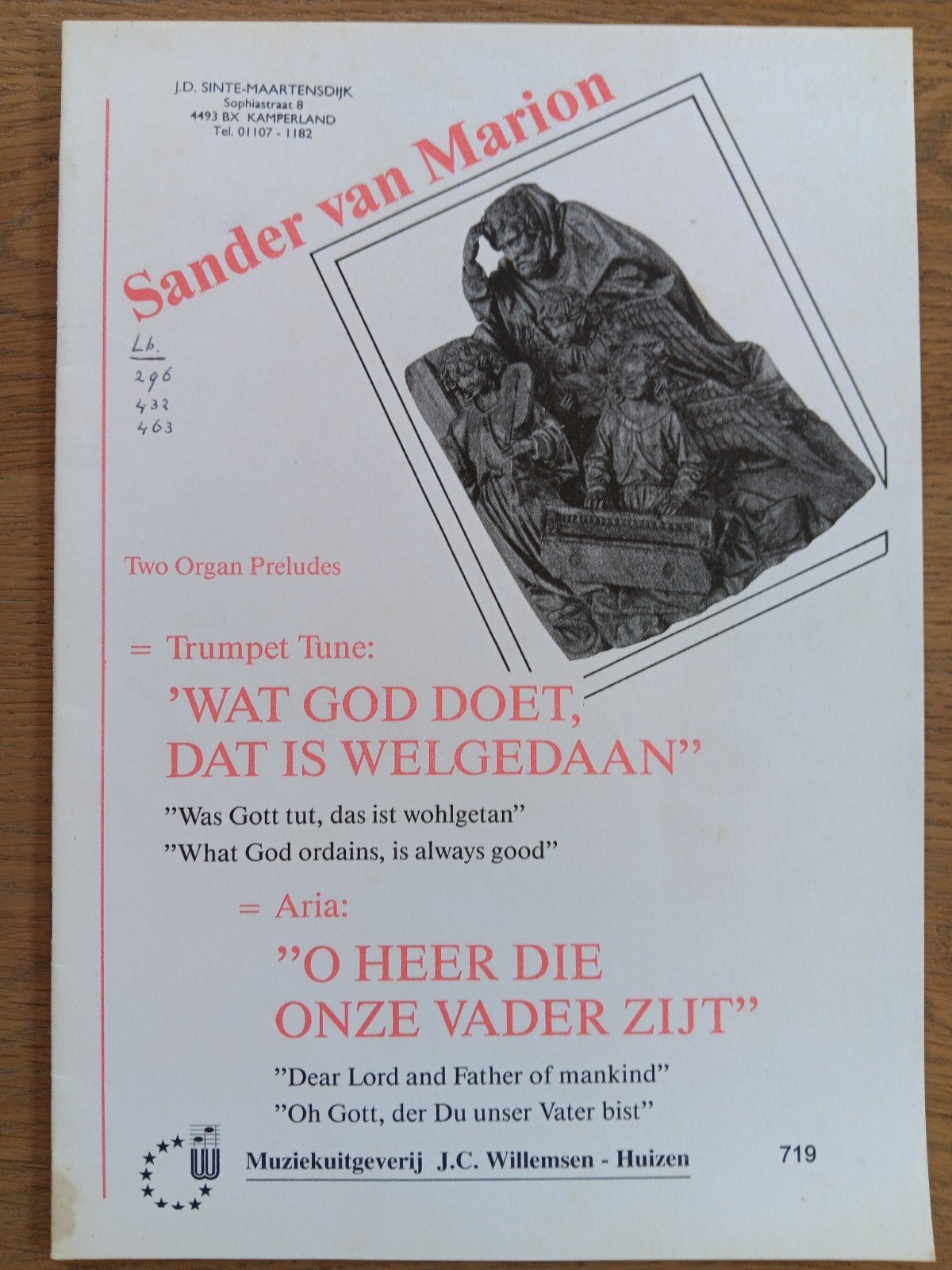 Sander van Marion - two organ Preludes., Ophalen of Verzenden, Artiest of Componist, Populair