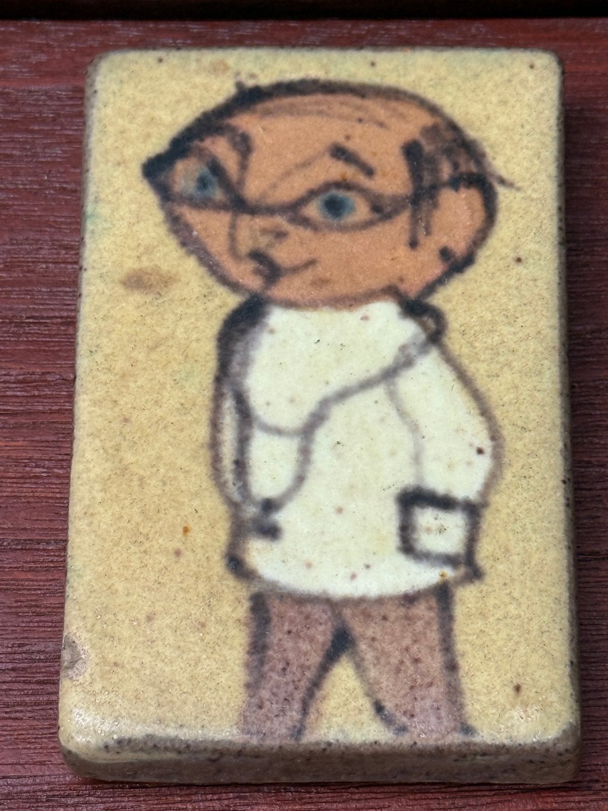 Dybdahl MD Denmark Keramiek Tegel Arts met stethoscoop, Antiek en Kunst, Ophalen of Verzenden
