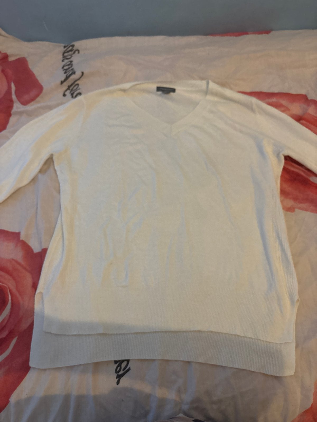 Witte V-hals trui van Primark, maat S, Verzenden, Zo goed als nieuw, Maat 36 (S), Wit