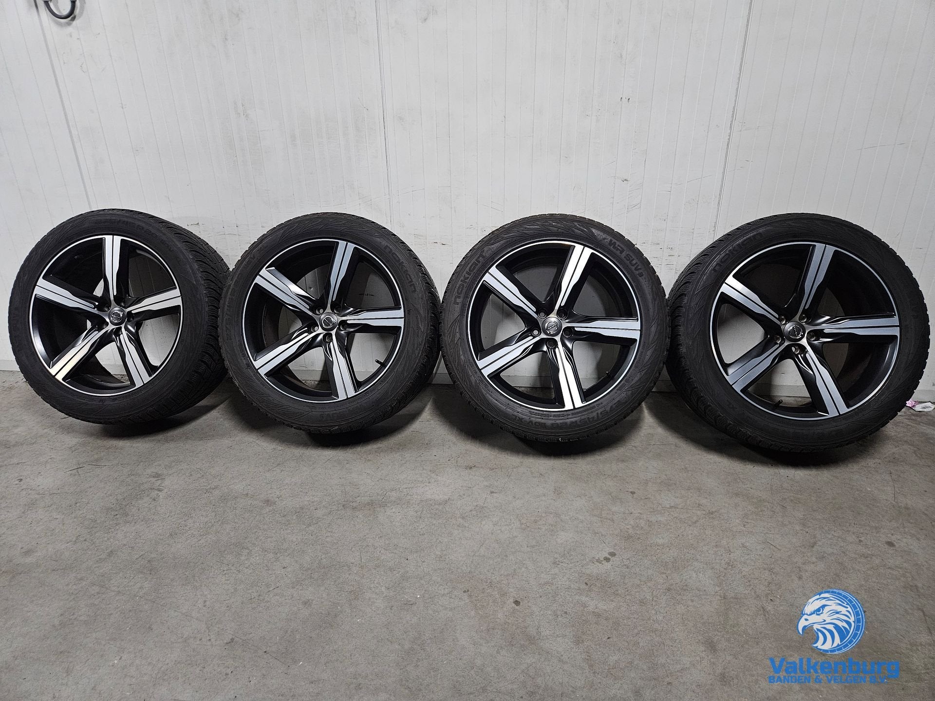 6-7mm! Originele Volvo XC90 5-Spoke Matt Black Diamond Cut R, Gebruikt, -, 275 mm, -