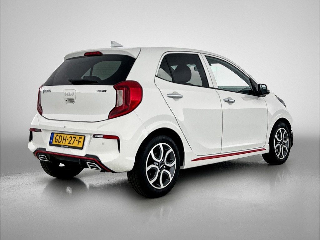 Kia Picanto 1.0 DPI GT-Line | Leder | Climate control | BTW, Auto's, Voorwielaandrijving, 12 maanden, Gebruikt, Zwart