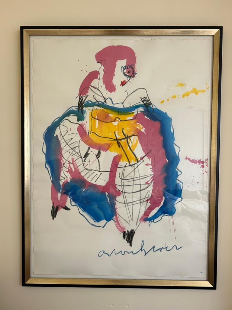 Schilderij Anton Heyboer groot - dancing lady, Antiek en Kunst, Ophalen