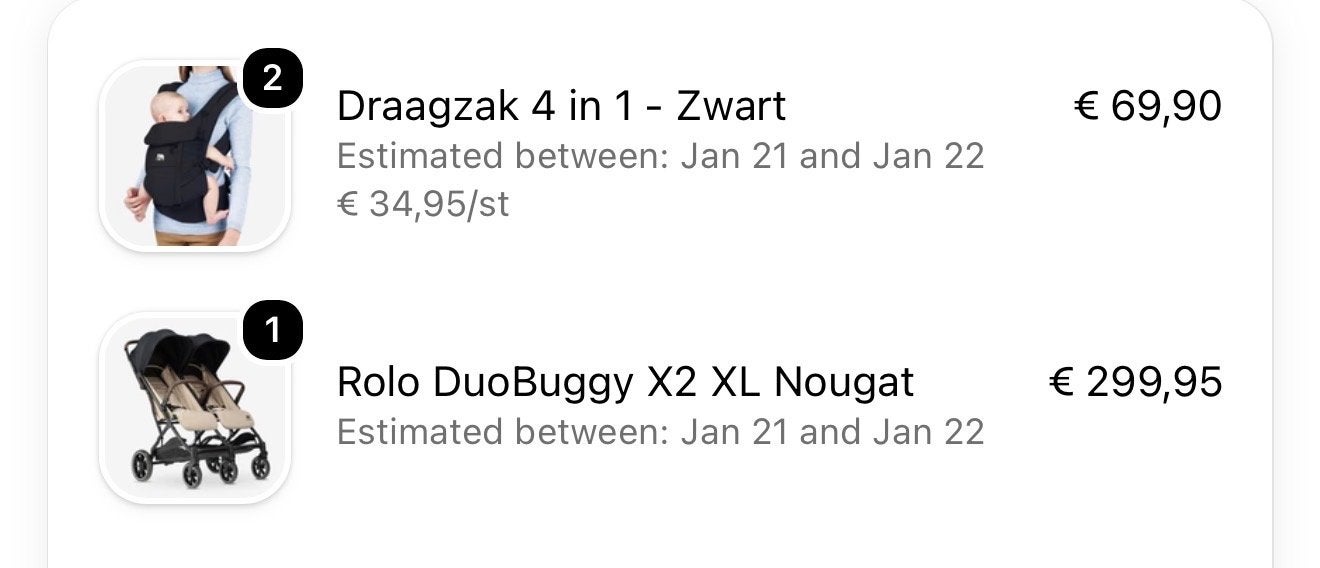Deryan Rolo DuoBuggy X2 XL Nougat tweeling, Ophalen, Gebruikt, Overige merken, Duomodel