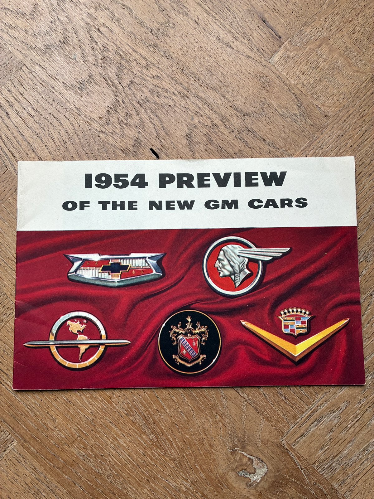 1954 GM programma brochure oa Chevrolet Pontiac Cadillac, Boeken, Auto's | Folders en Tijdschriften, Verzenden, Gelezen, Chevrolet