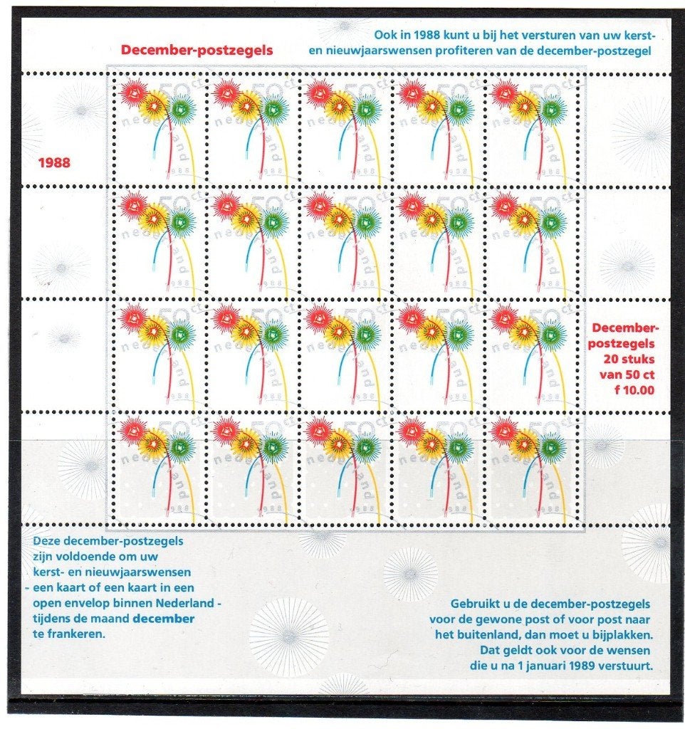 Nvph v1419 postfris decemberzegels 1988, Postzegels en Munten, Postzegels | Nederland, Ophalen of Verzenden, Na 1940, Postfris