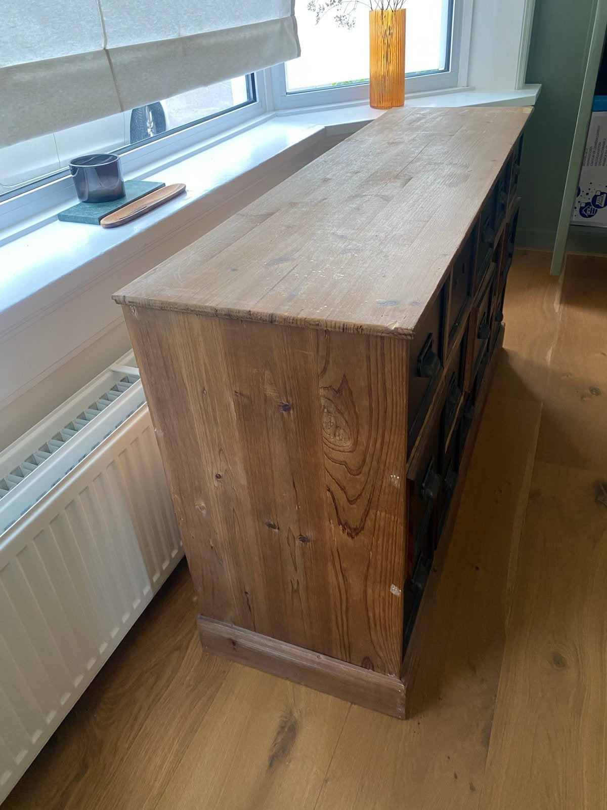 houten ladekast met 15 laden, Ophalen, Gebruikt, 100 tot 150 cm, Met lade(s)