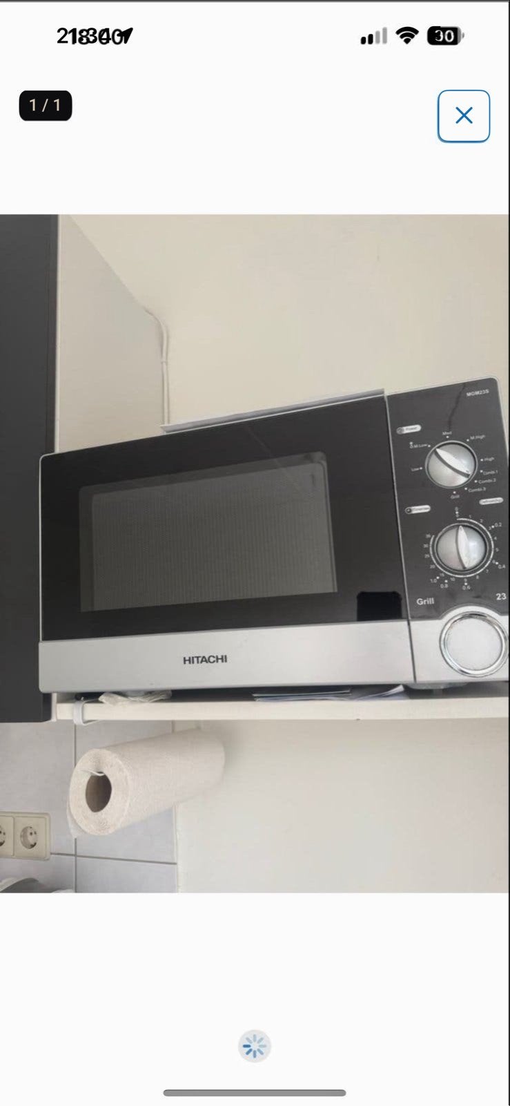 Hitachi Magnetron met Grill - Zilver/Zwart, Witgoed en Apparatuur, Magnetrons, Gebruikt, Grill, Ophalen of Verzenden, Magnetron