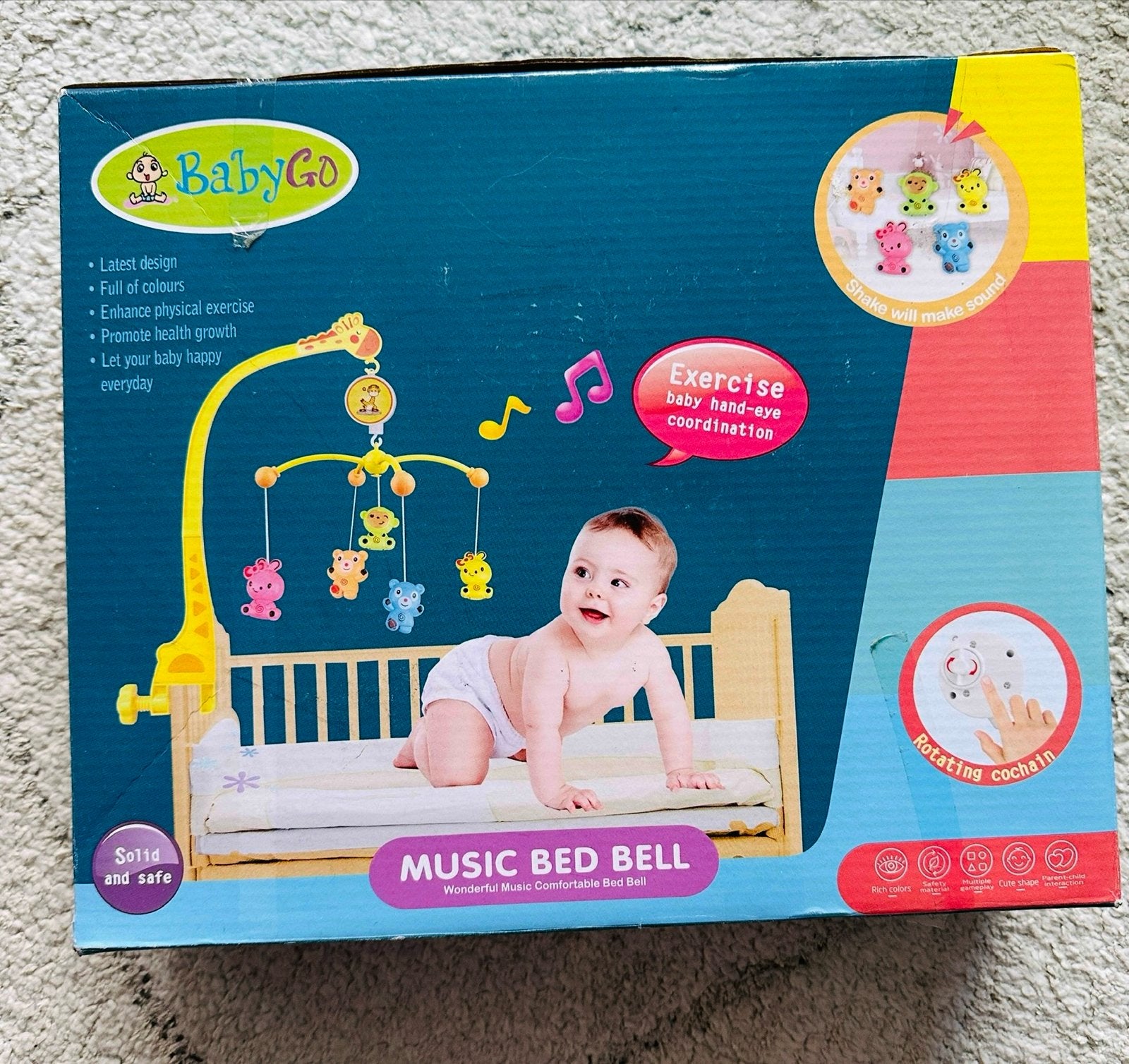 BabyGo Draaiende Giraffe Muzikale Wieg Mobiel, Ophalen, Nieuw, Mobiel, Met geluid