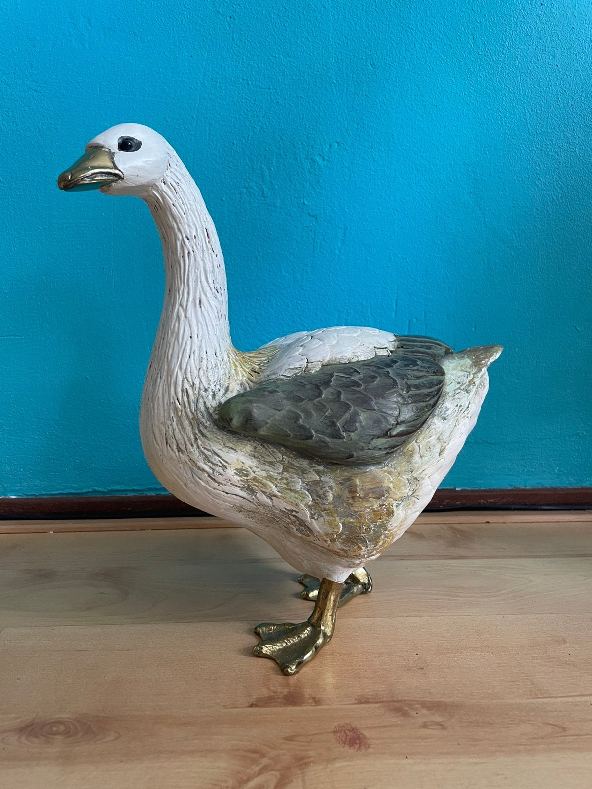 Malevolti gans in hout en koper, Antiek en Kunst, Ophalen of Verzenden