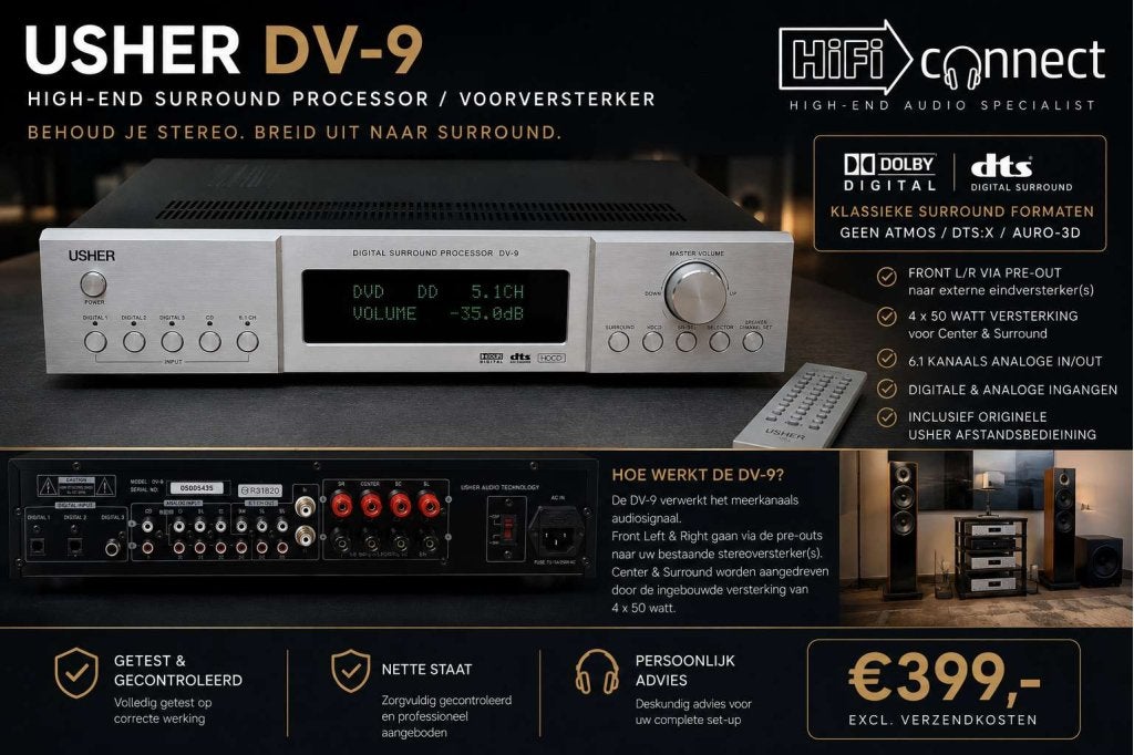 Usher DV-9 High-End Surround Processor / (Voor) versterker, Audio, Tv en Foto, Niet ingevuld, Niet ingevuld, Niet ingevuld