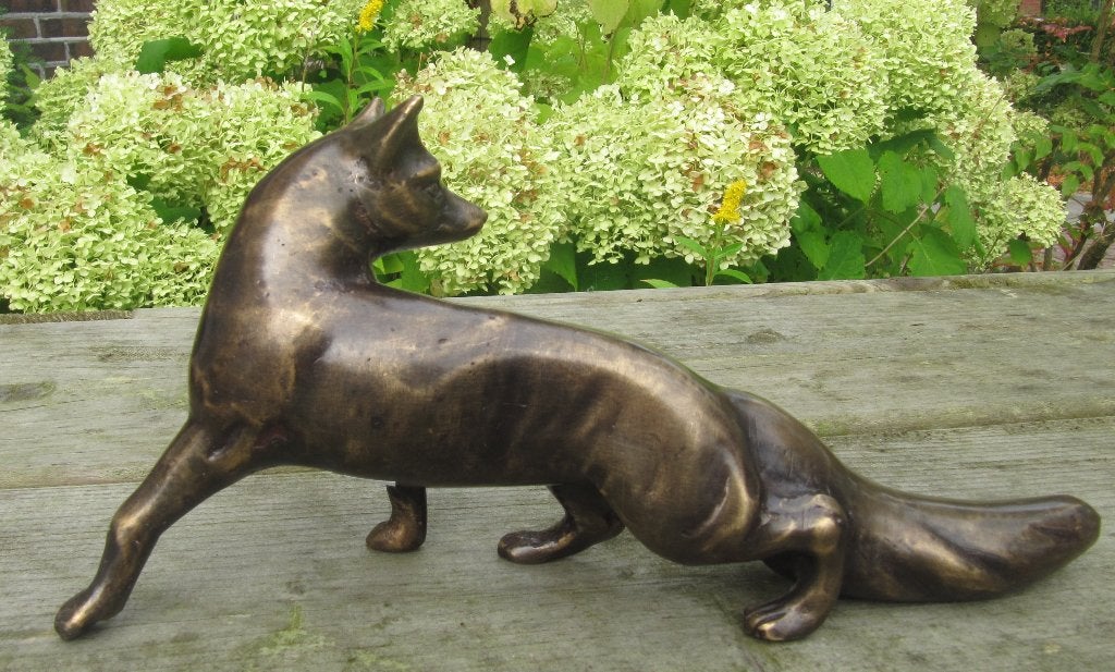 VOS / 22 cm breed / bronzen beeld, Ophalen of Verzenden, Beeldje of Figuurtje