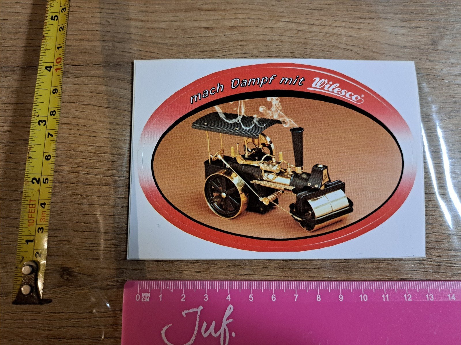 Sticker mach Dampf mit Wilesco rood stoommachine wals, Ophalen of Verzenden, Zo goed als nieuw, Bedrijf of Vereniging