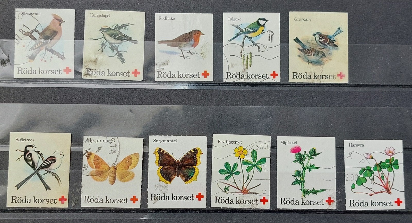 Zweden Cinderella zegels Rode Kruis - Vogels, vlinders 1978, Ophalen of Verzenden, Zweden