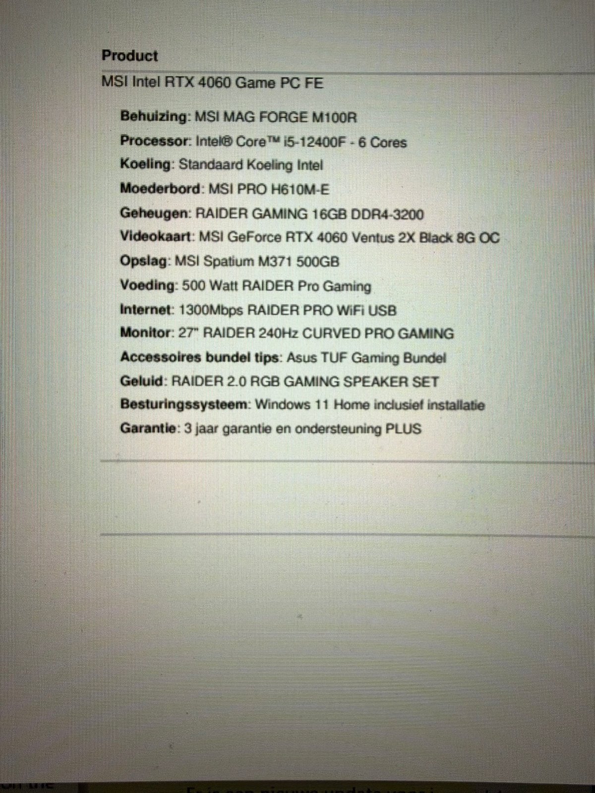 Foto 5 van Gaming pc AMD Ryzen 5 5500 Incl Beeld