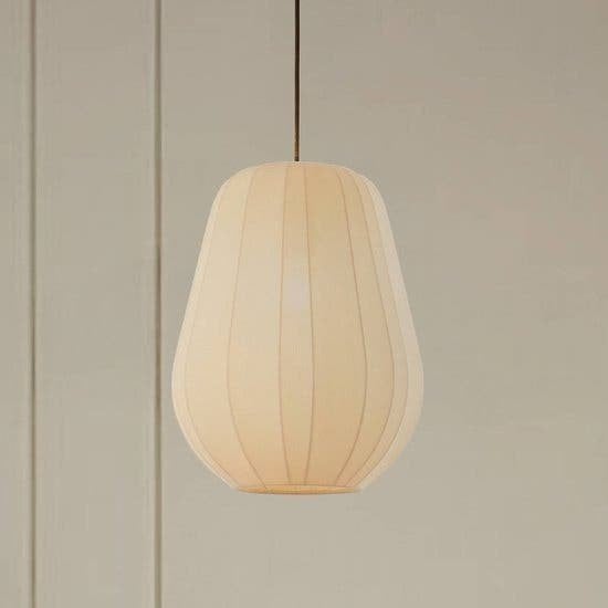 Lindby Hanglamp beige / zalm compleet met pendel, Ophalen of Verzenden, Zo goed als nieuw, Textiel, E27 (groot)