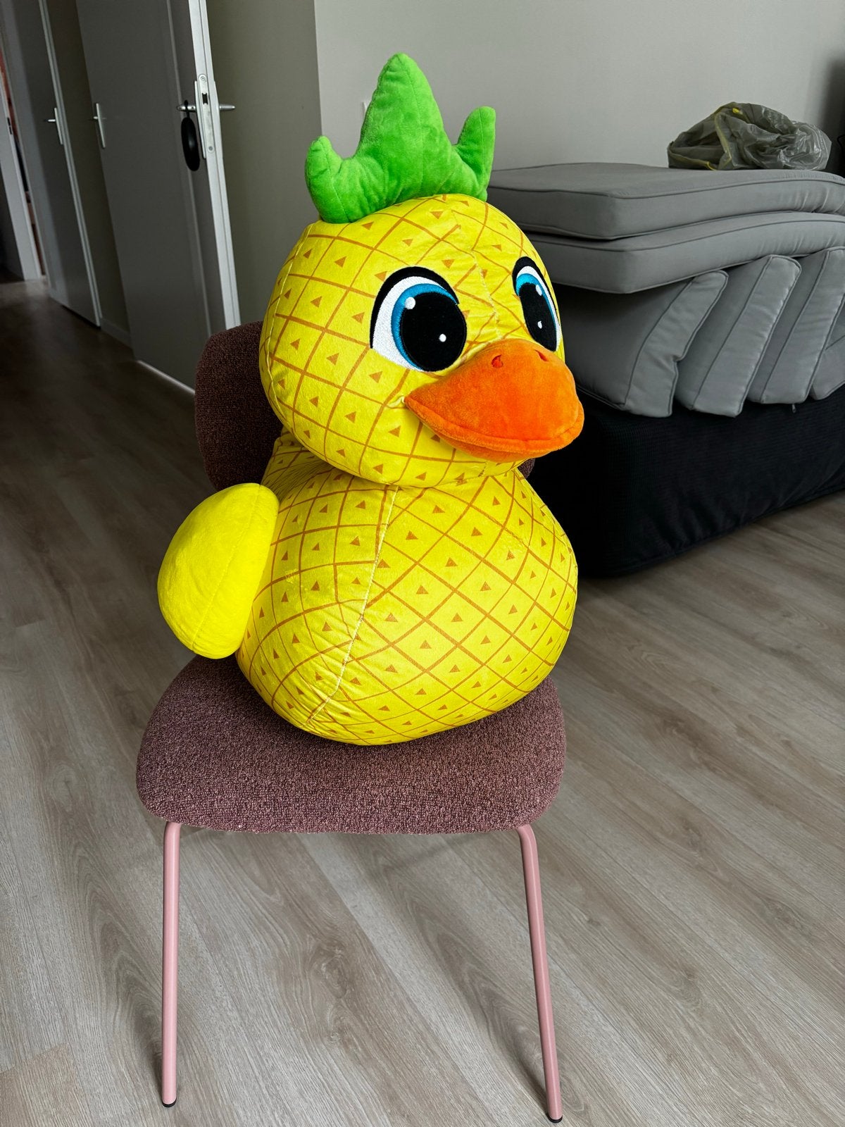 Gigantische knuffel eend, Geel, Ophalen of Verzenden, Zo goed als nieuw, Middelgroot (20 tot 80 cm)