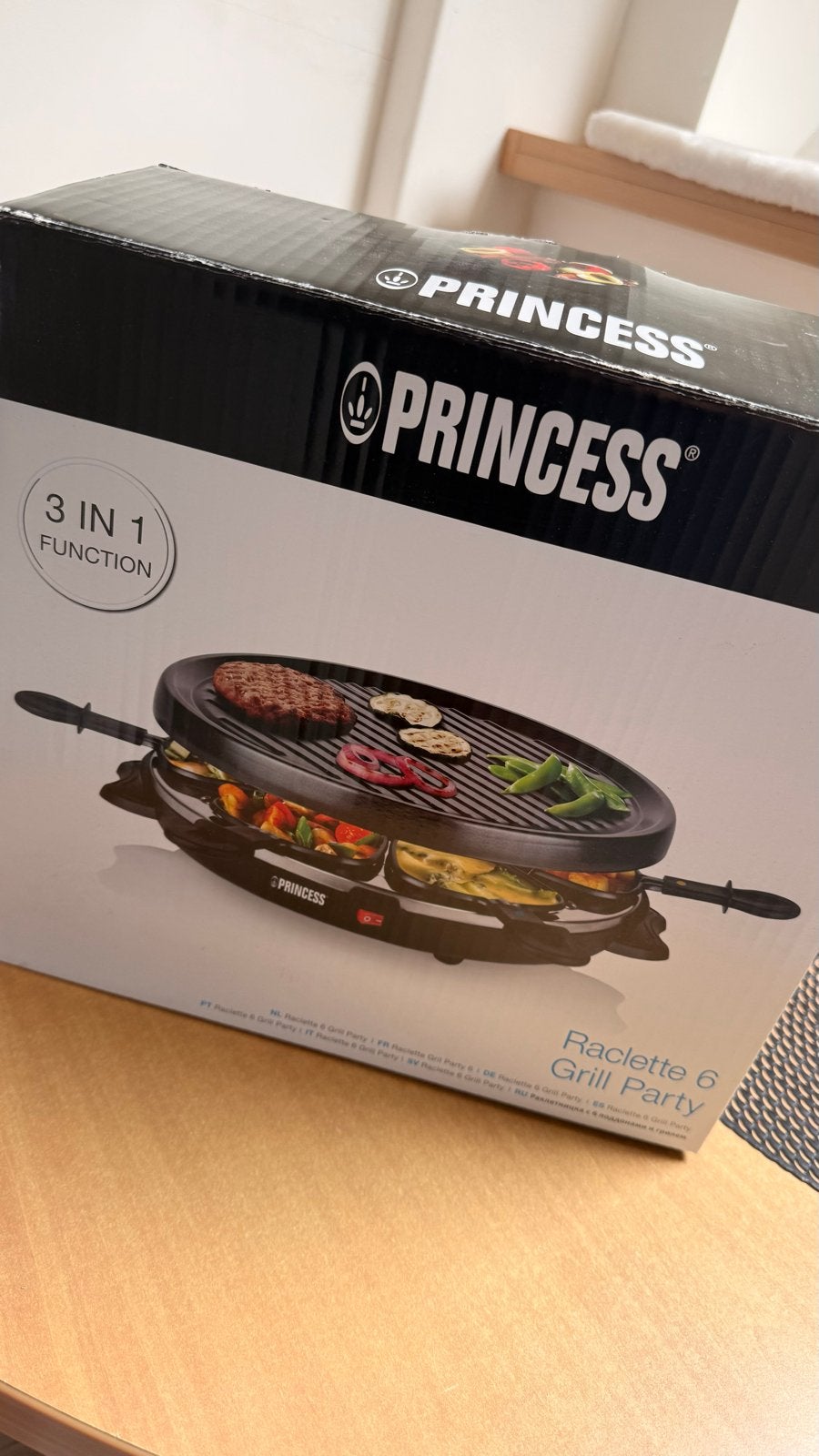 Princess Raclette 6 Grill Party - 3-in-1 Functie, Ophalen of Verzenden, Nieuw, 4 t/m 7 personen