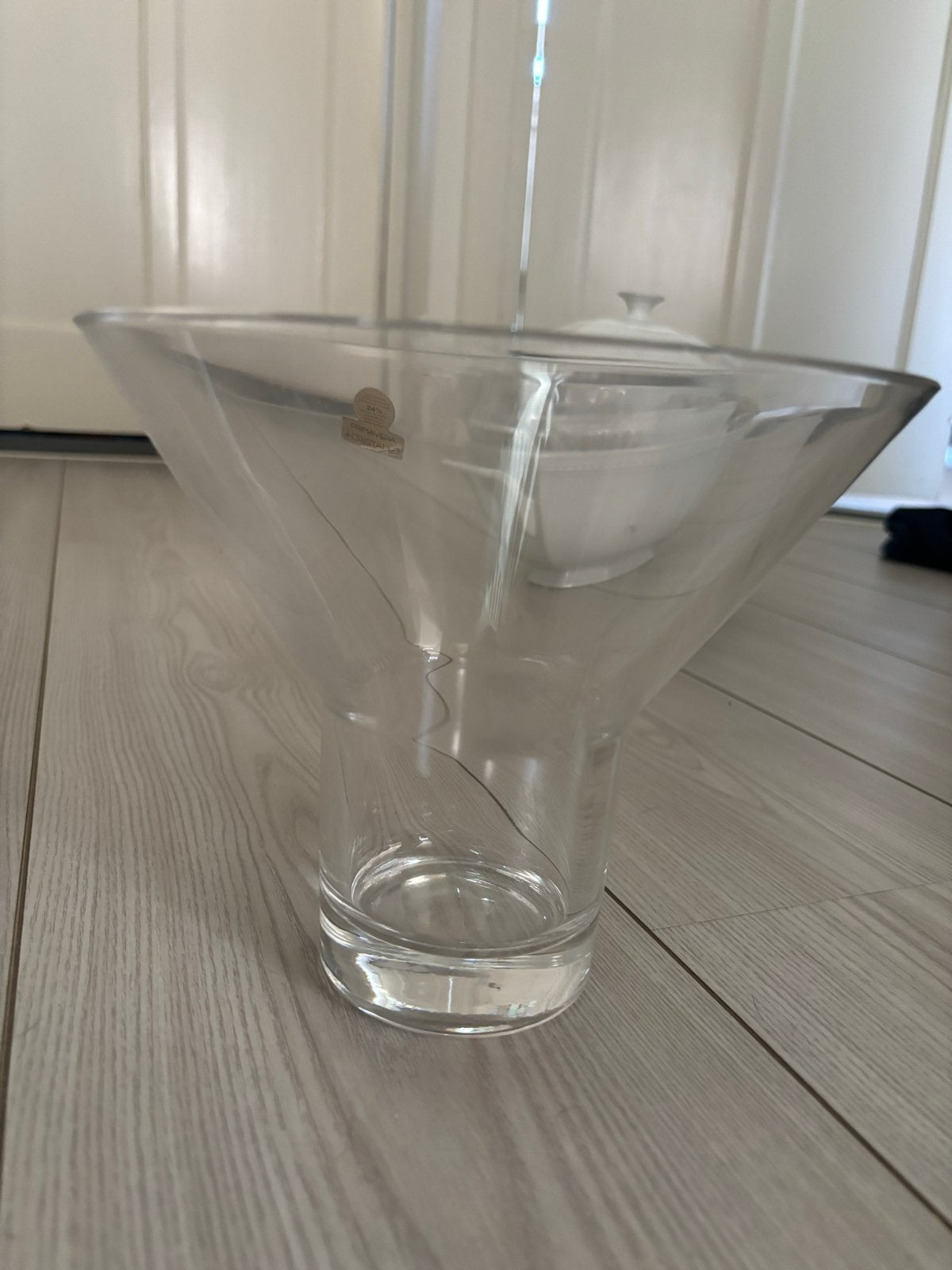 Grote kristallen glazen vaas van Primavera Cristalleria, Ophalen, Zo goed als nieuw, Transparant, Glas