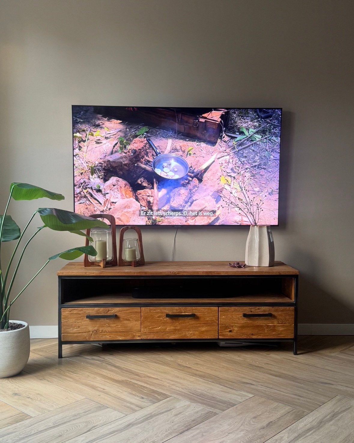 Tv meubel pronto wonen, Ophalen, Teakhout, Zo goed als nieuw, Minder dan 100 cm
