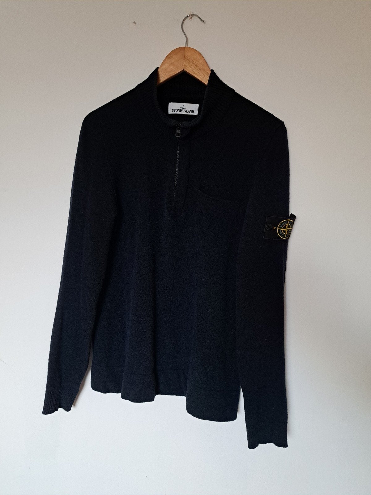 Stone Island Half Zip Trui - Donkerblauw, Blauw, Ophalen of Verzenden, Maat 46 (S) of kleiner, Stone Island