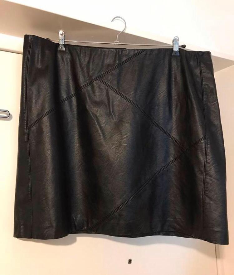 Ms mode rok skai leer zwart stretch mt 50, Verzenden, Gedragen, Zwart, Rok