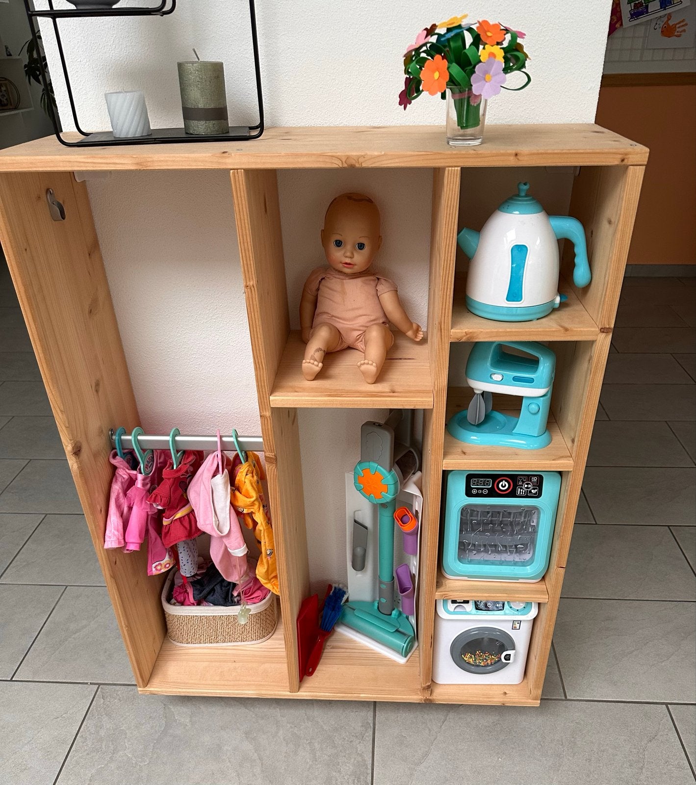 Zelfgemaakte houten speelgoedkast voor kinderen, Ophalen, Zo goed als nieuw, Kast