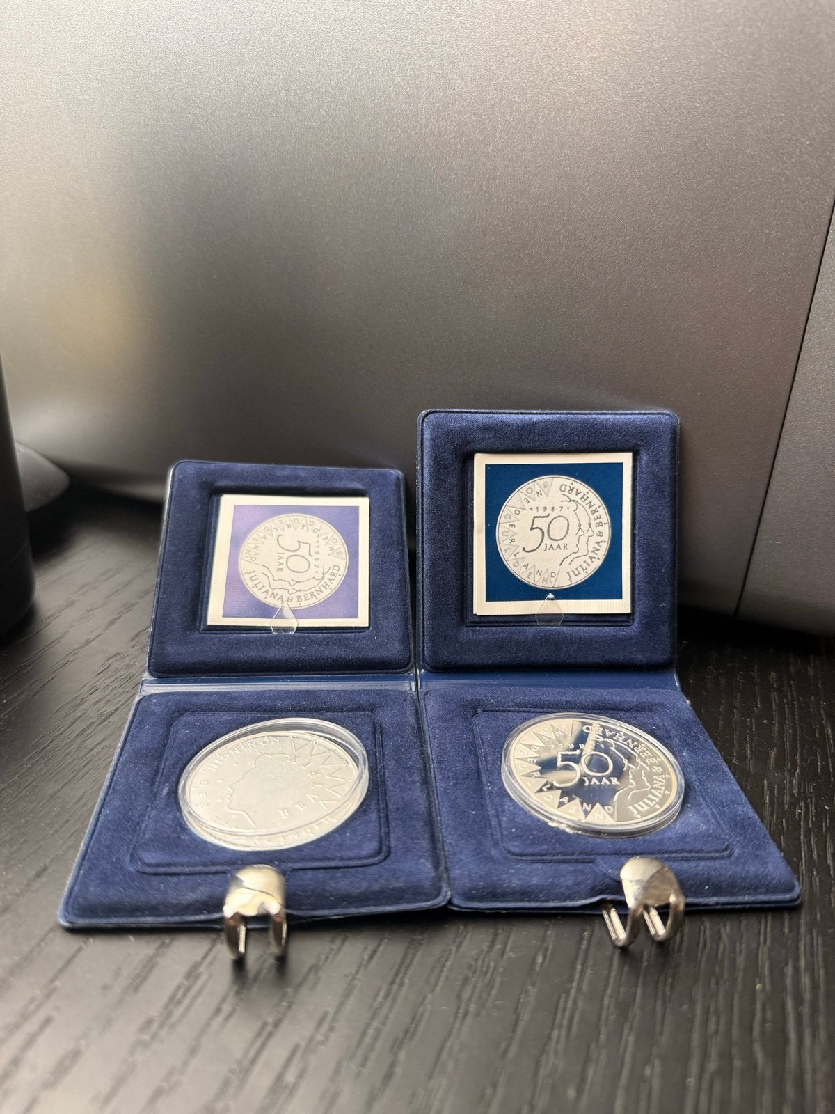 zilveren munt 50 jaar Juliana & Bernhard (prijs per stuk), Postzegels en Munten, Munten | Nederland, Ophalen, Koningin Juliana