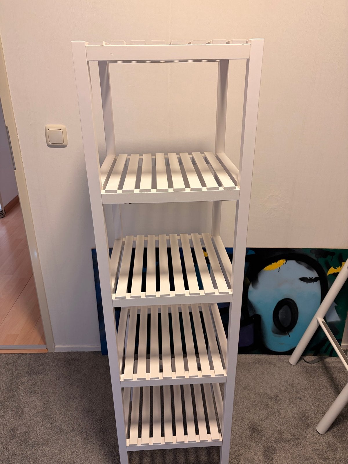IKEA Badkamerrek - Wit, 5 planken, Ophalen, (Half)hoge kast, Minder dan 50 cm, Gebruikt