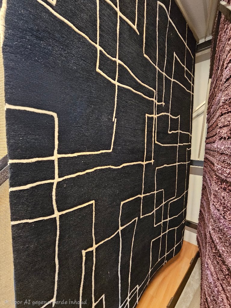 Vloerkleed, Ophalen, 150 tot 200 cm, Rechthoekig, Zwart
