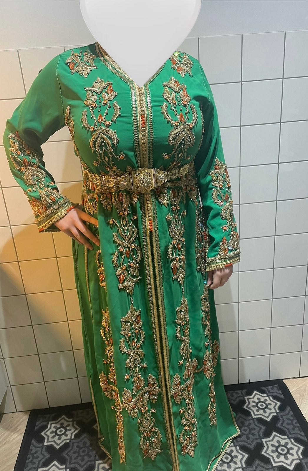 Groene takshita/marokkaanse jurk maat M - XL, Overige typen, Maat 46/48 (XL) of groter, Ophalen of Verzenden, Zo goed als nieuw