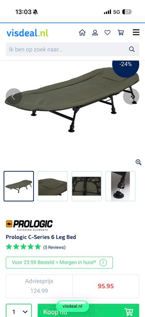 Prologic C-Series 6 Leg Bedchair - Comfortabel Visbed, Ophalen, Nieuw, Overige typen